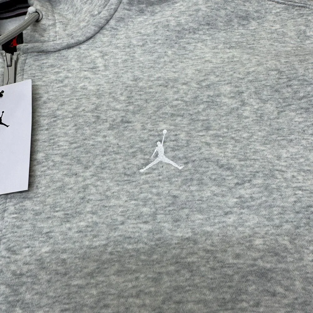 NEW Air Jordan Brooklyn Fleece Full Zip Hoodie Grey FV7289-050 Mens XL